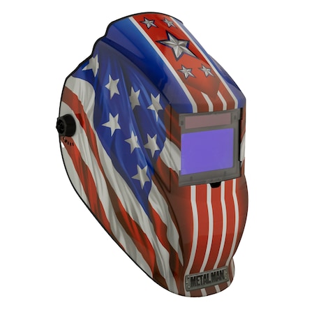 Metal Man APA8735SGC Big Window 8735 Auto Darkening Welding Helmet - Patriotic APA8735SGC